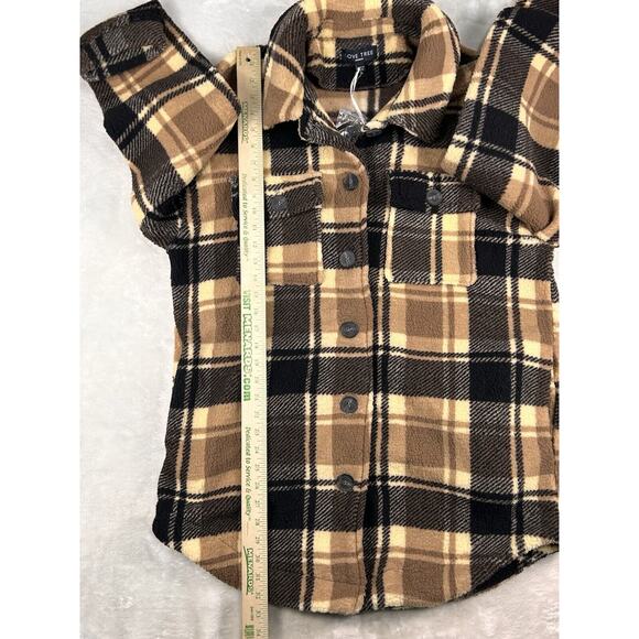 Love Tree Coat Womens Jacket Sz M Casual Plaid Button Up Pockets Teddy Bear - Picture 5 of 6